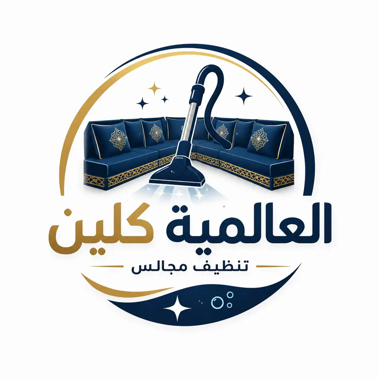 شعار العالمية كلين لتنظيف المجالس بالرياض